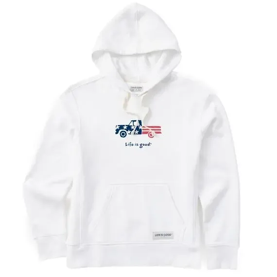 Women's Patriotic Truck Simply True Fleece Hoodie