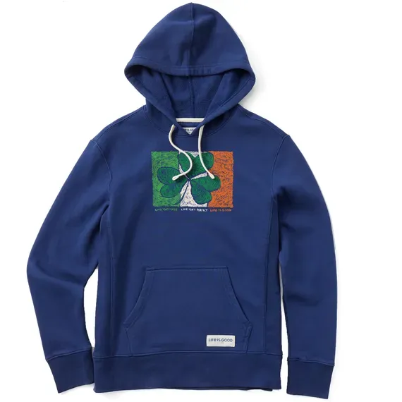 Women's Irish Flag Clover Simply True Fleece Hoodie