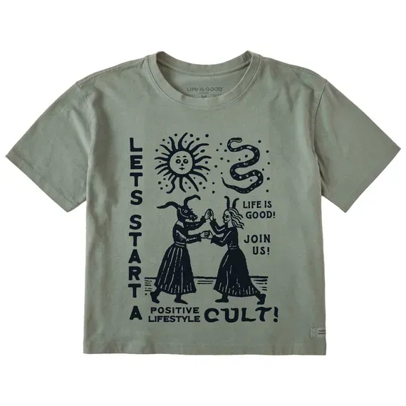 Women's Let's Start a Cult  Crusher Boxy Tee