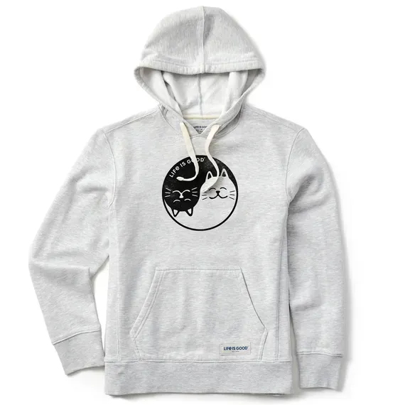 Women's Cat Yin and Yang Simply True Fleece Hoodie
