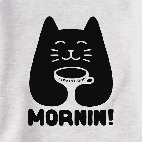 Women's Mornin Coffee Cat Simply True Fleece Hoodie