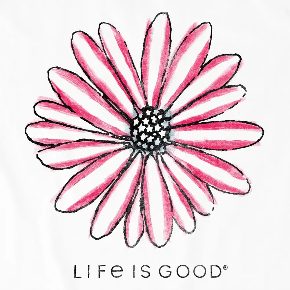 Women's Americana Hand Drawn Daisy Simply True Fleece Hoodie