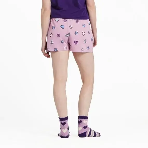 Women's Hearts and Paws Pattern Snuggle Up Sleep Short