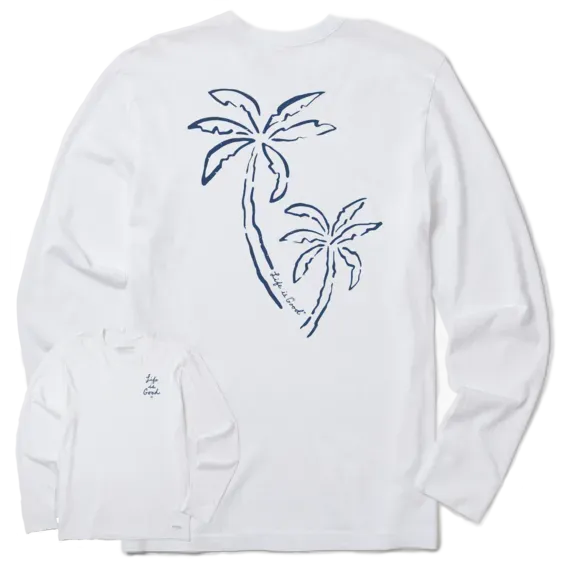 Men's Two Simple Palms Long Sleeve Crusher Tee