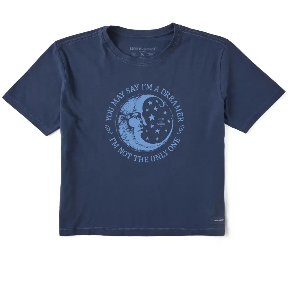 Women's You May Say I'm a Dreamer Short Sleeve Crusher Boxy Tee