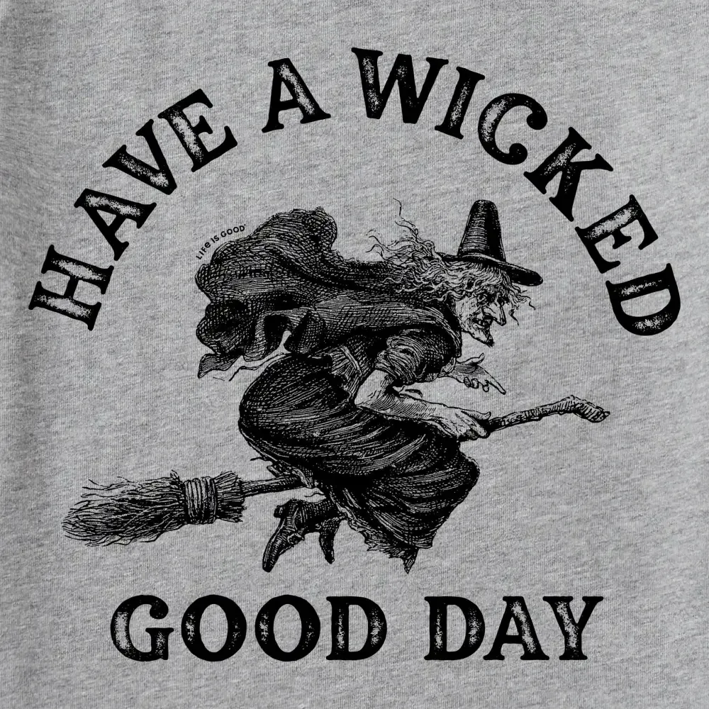 Women's Antique Wicked Good Day Witch Short Sleeve Crusher Tee
