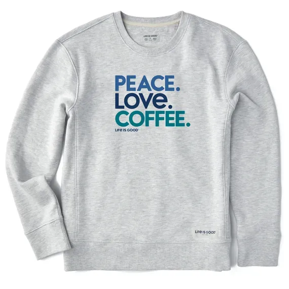 Women's Peace Love Coffee Simply True Fleece Crew