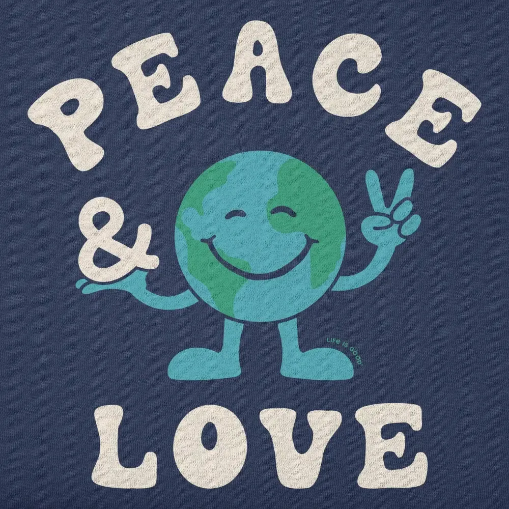 Women's Peace & Love Earth Short Sleeve Crusher Tee