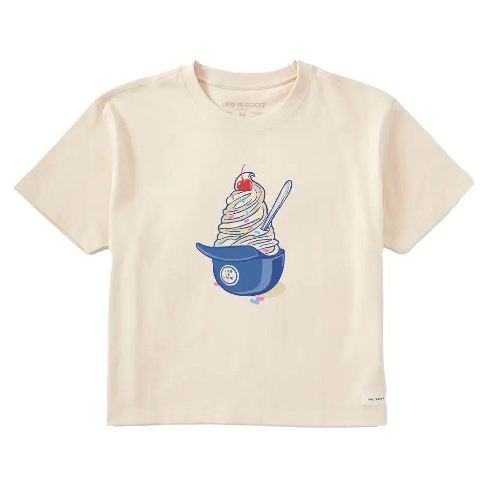 Women's Baseball Ice Cream Short Sleeve Crusher Boxy Tee