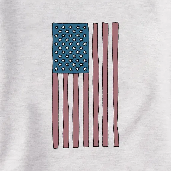 Women's Quirky Vertical Flag Simply True Fleece Crew