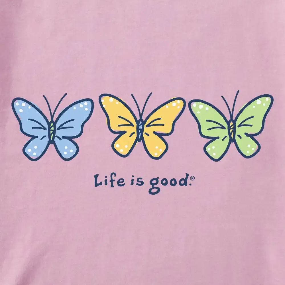 Women's 3 Butterflies Short Sleeve Crusher Vee