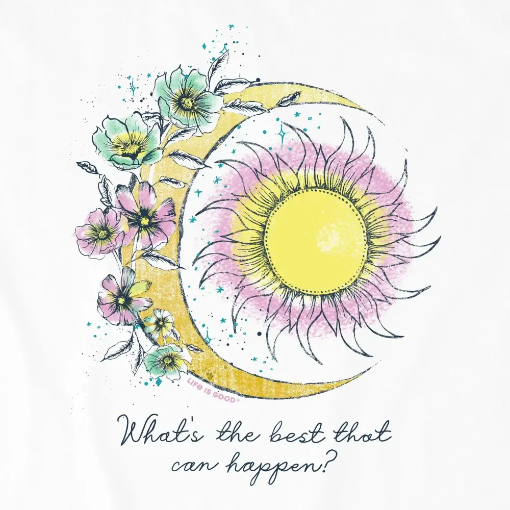 Women's Moon Flower What's the Best That Can Happen? Long Sleeve Crusher Tee