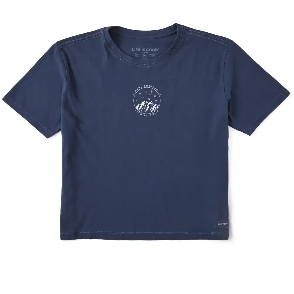 Women's Always Looking Up Celestial Short Sleeve Crusher Boxy Tee