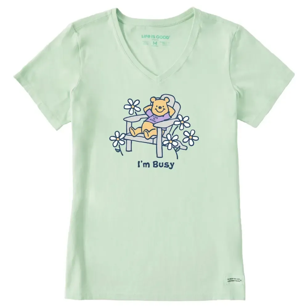 Women's I'm Busy Winnie Short Sleeve Crusher Vee