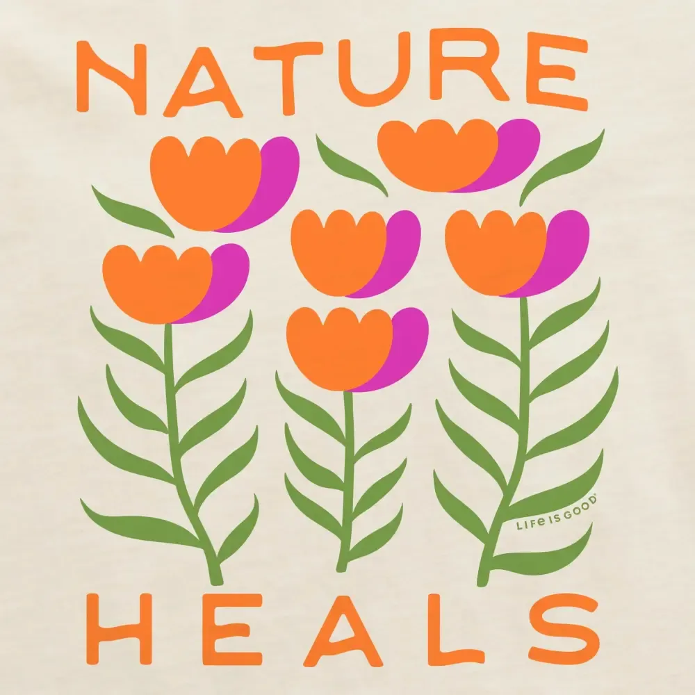 Women's Nature Heals Flowers Short Sleeve Crusher Boxy Tee