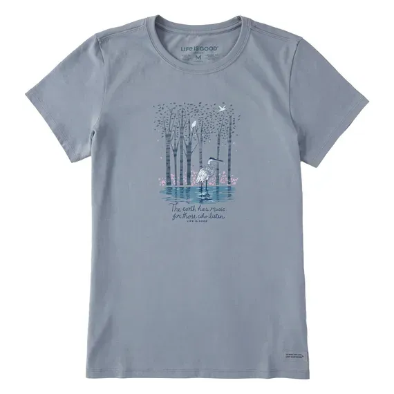 Women's Earth Has Music Heron Short Sleeve  Tee