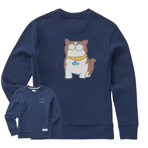 Women's Crew Exoctic Cat Simply True Fleece Crew
