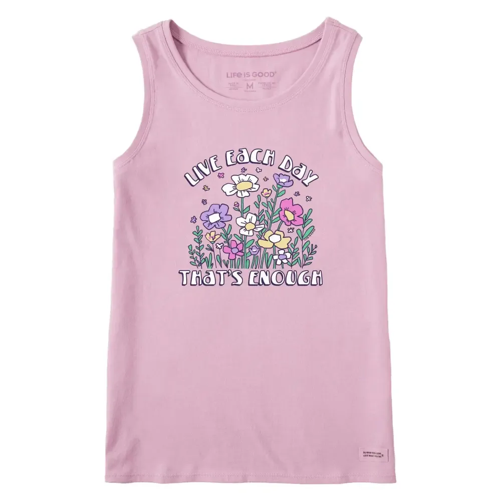 Women's Live Each Day Flowers Crusher Tank