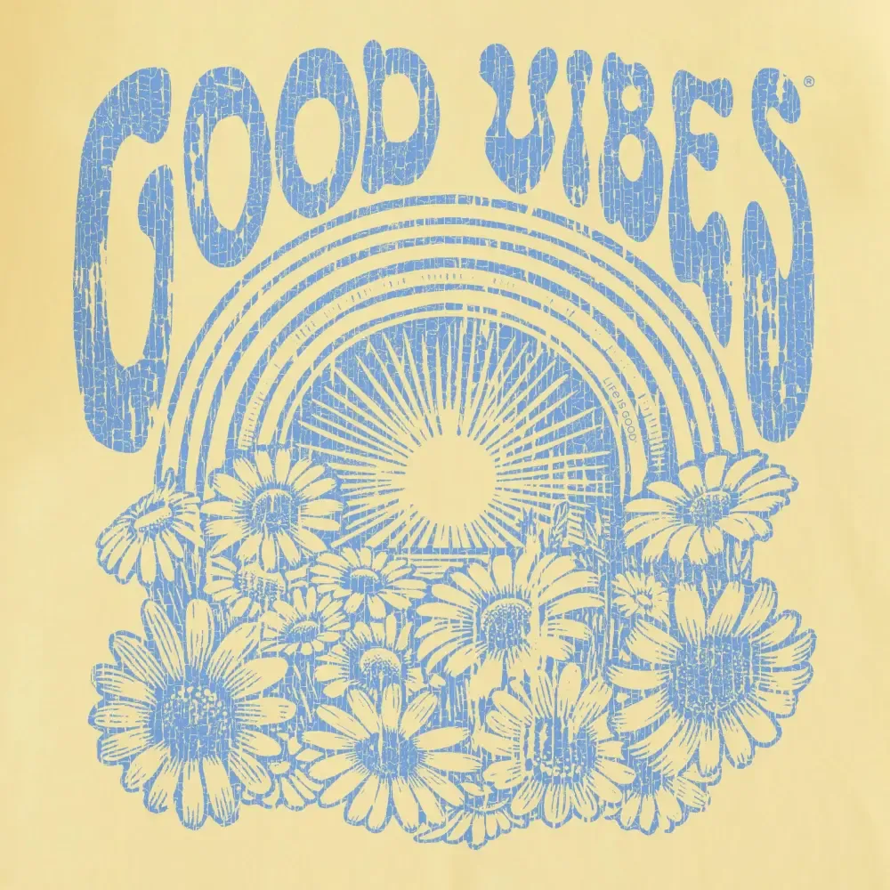 Women's Good Vibes Flowers Short Sleeve Tee
