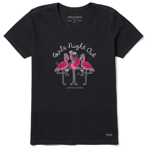 Women's Girls Night Out Flamingo  Crusher Vee