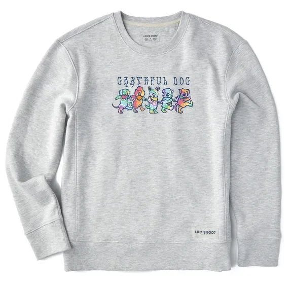 Women's Tie Dye Grateful Dog Simply True Fleece Crew