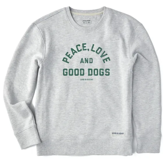 Women's Peace Love and Good Dogs Simply True Fleece Crew