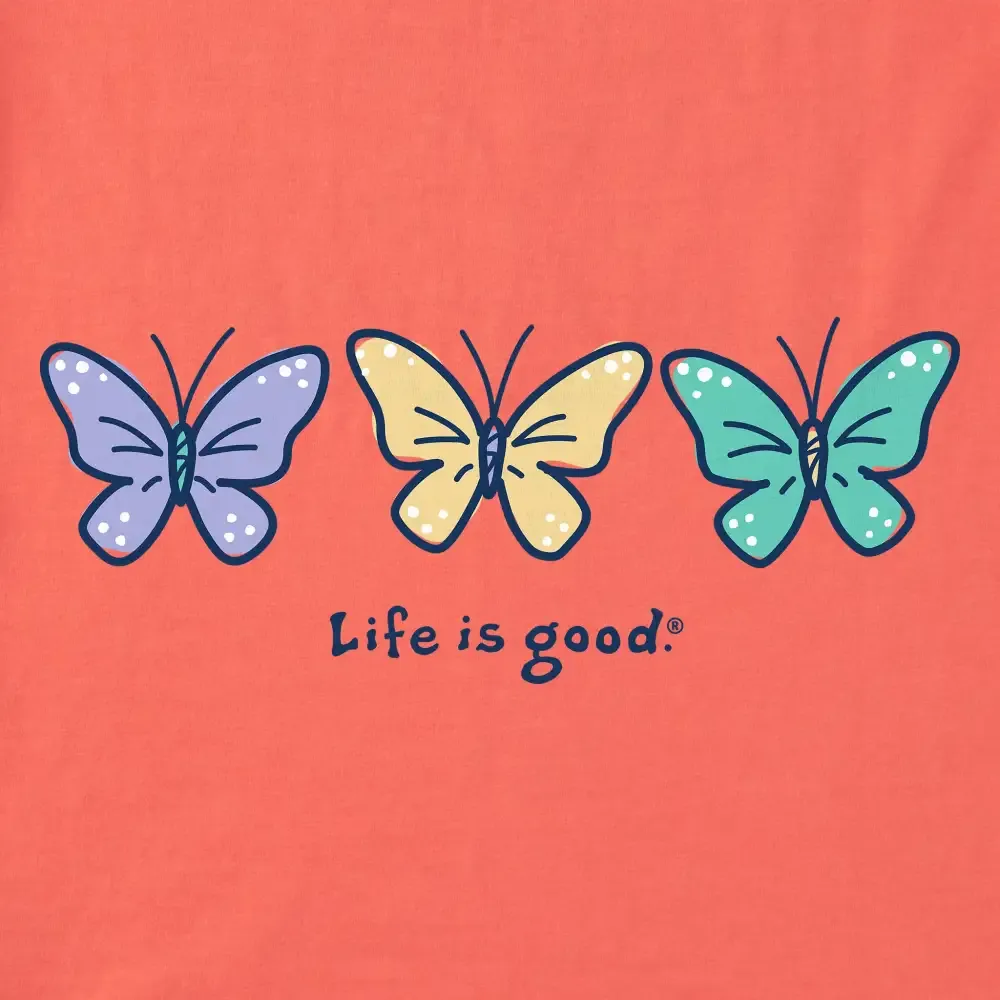 Women's 3 Butterflies Short Sleeve Crusher Tee