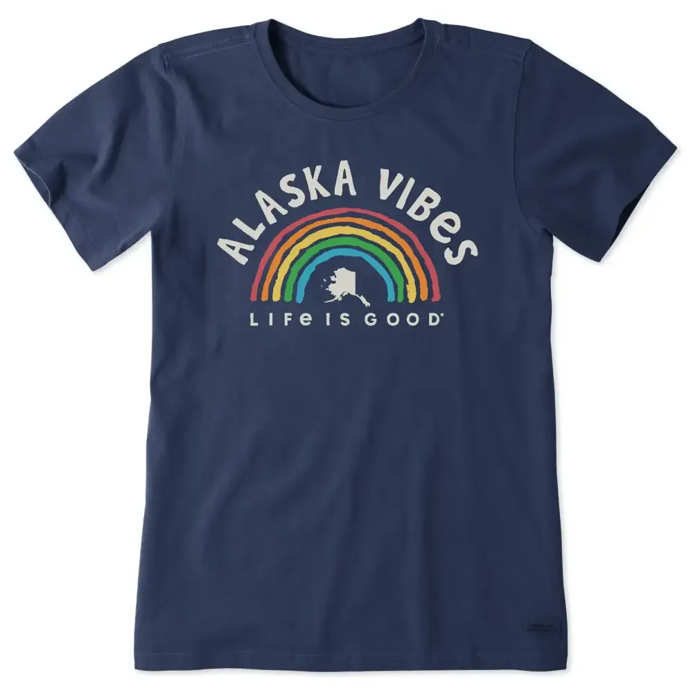Women's Alaska Rainbow Vibes Short Sleeve Crusher Tee