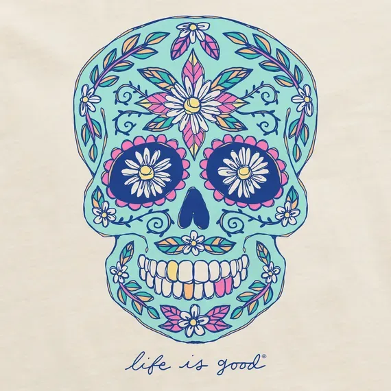 Women's Daisy Skull Simply True Fleece Crew