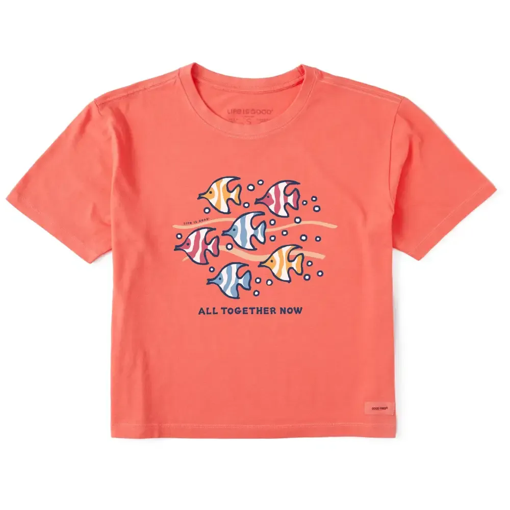 Women's All Together Now Fish Short Sleeve Crusher Boxy Tee