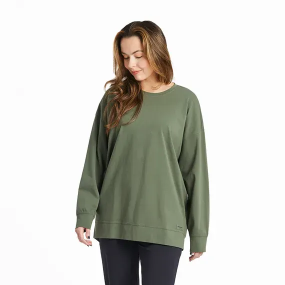 Women's Solid Crusher-FLEX Oversized Crew