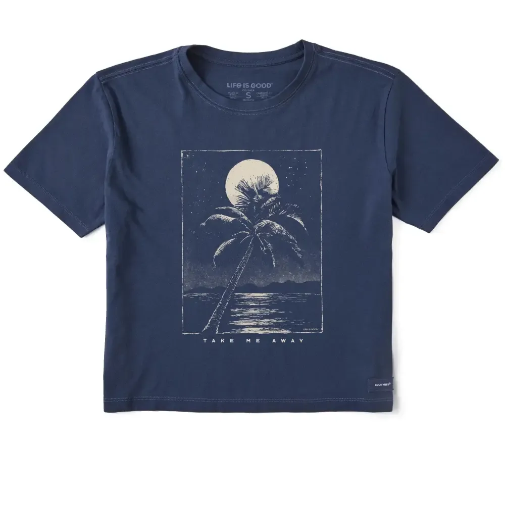 Women's Take Me Away Palm Short Sleeve Crusher Boxy Tee