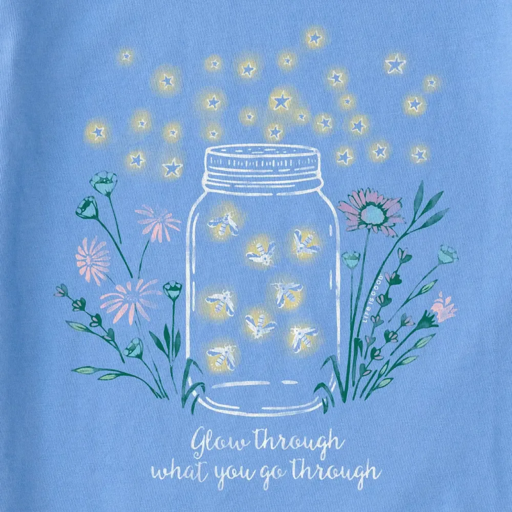 Women's Fireflies Flowers Jar Crusher Tank