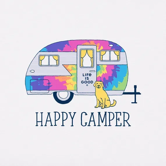 Women's Tie Dye Happy Camper Simply True Fleece Hoodie