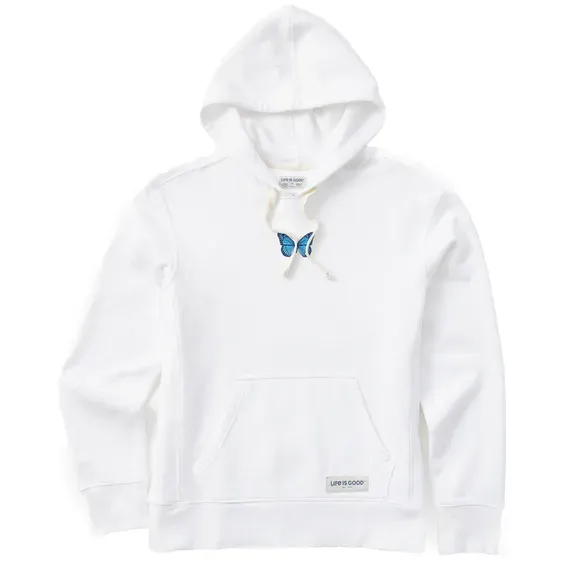Women's Antique Floral Butterfly Simply True Fleece Hoodie