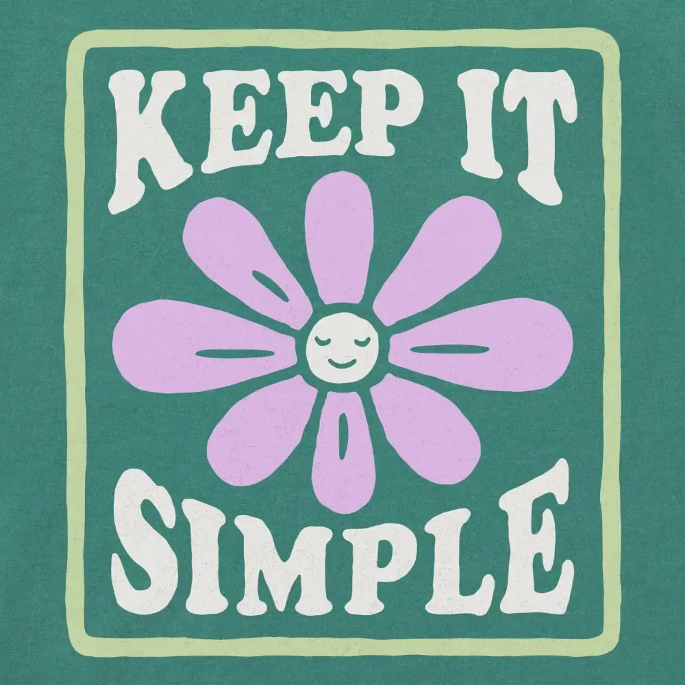 Women's Keep it Simple Daisy Smile Short Sleeve Crusher Boxy Tee