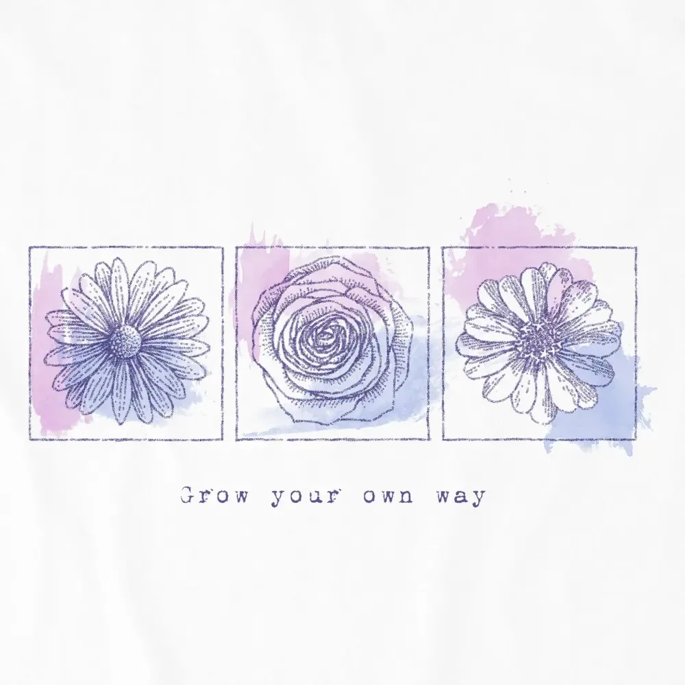 Women's Grow Your Own Way Flowers Short Sleeve Crusher Vee
