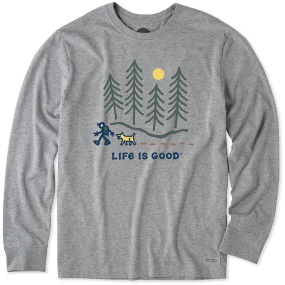 Men's Hiking through the Woods Long Sleeve  Tee