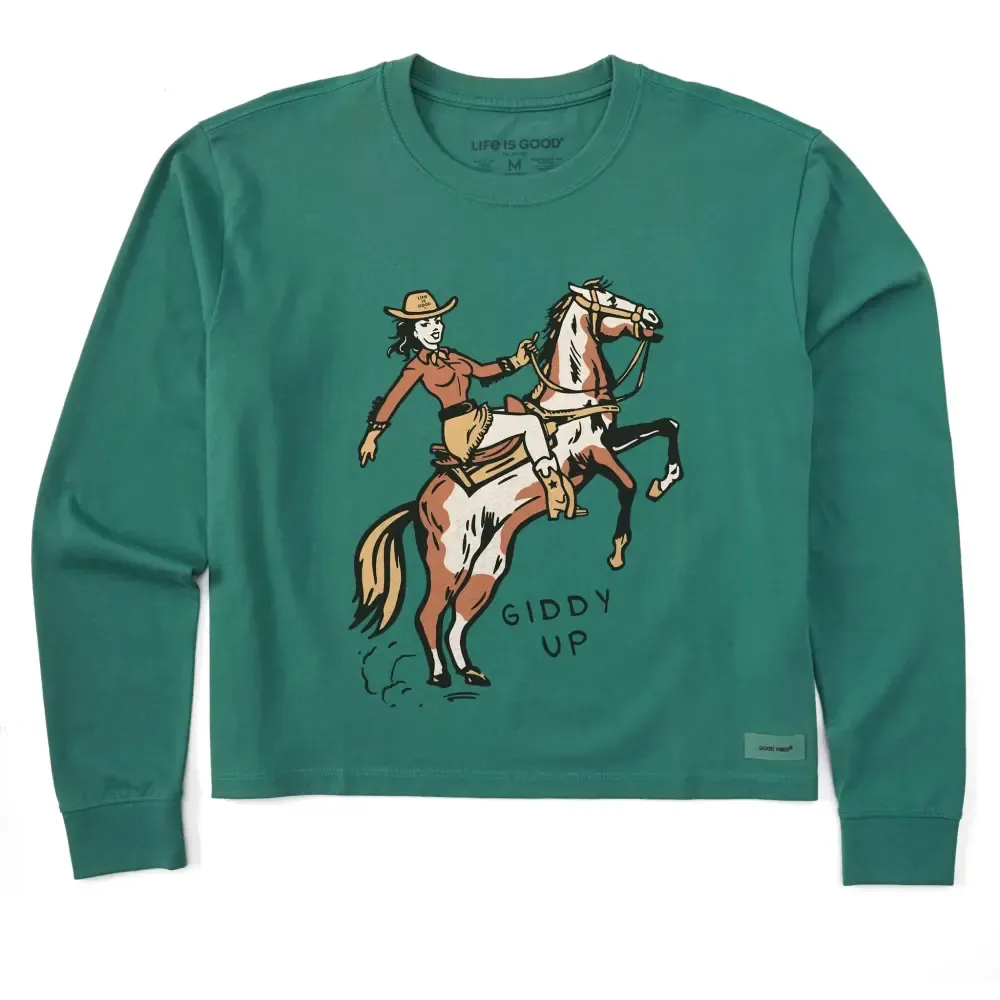 Women's Giddy Up Long Sleeve Crusher Boxy Tee