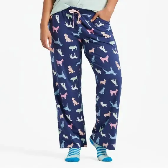 Women's Colorful Dogs Pattern Snuggle Up Sleep Pant