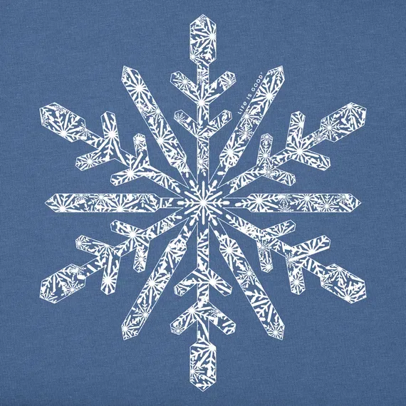 Women's Contrast Snowflake Long Sleeve Crusher Tee