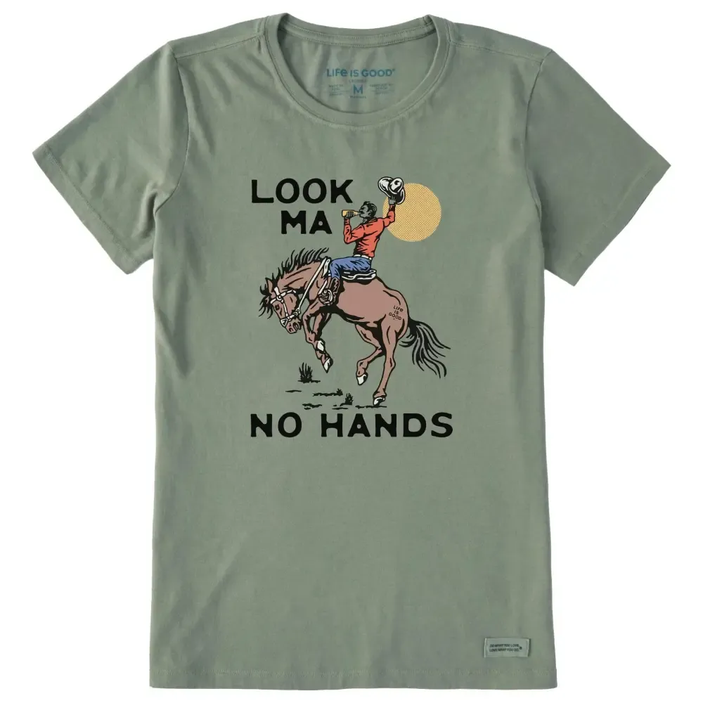 Women's Look Ma No Hands Cowboy Short Sleeve Crusher Tee