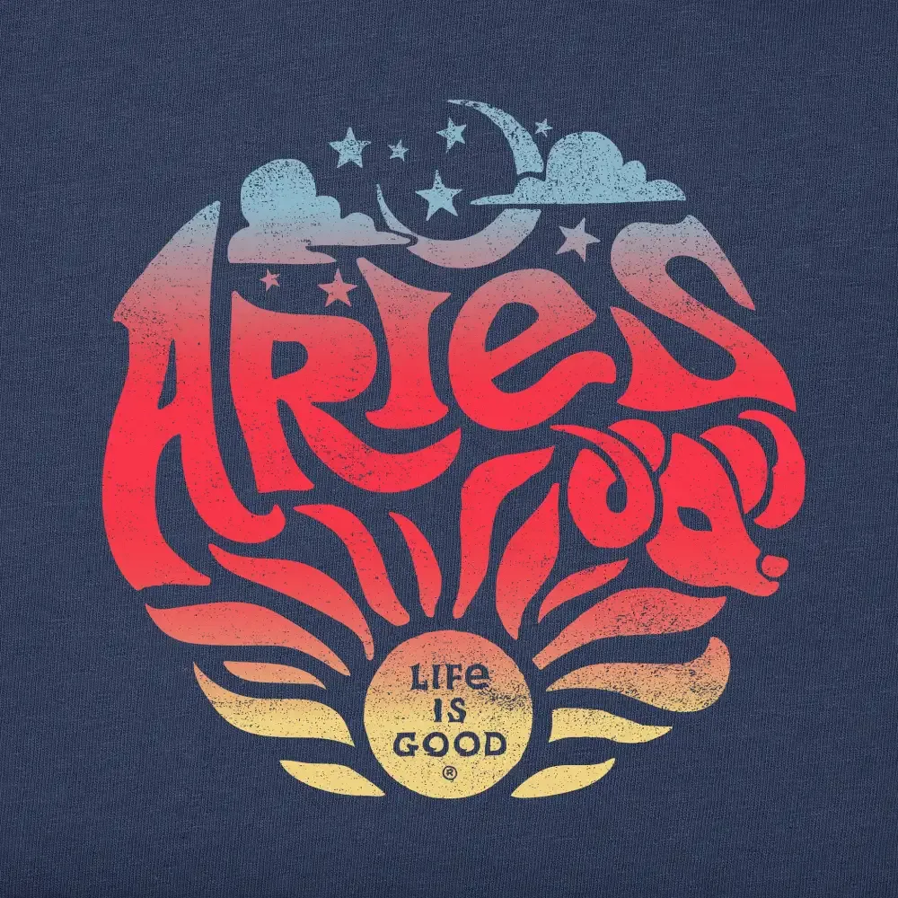 Women's Aries  Zodiac Vibes Short Sleeve Crusher Tee