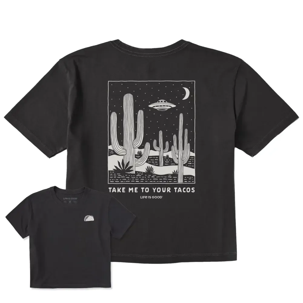 Women's Take Me to Your Tacos Short Sleeve Crusher Boxy Tee