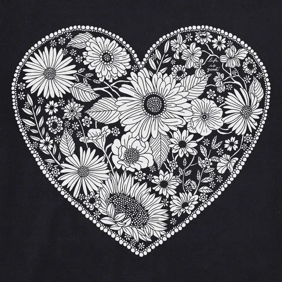 Women's Flowerful Love Long Sleeve Crusher Vee
