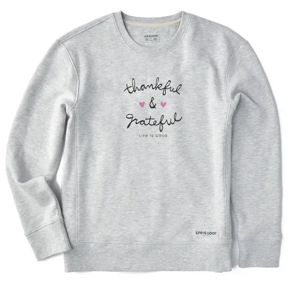 Women's Thankful and Grateful Simply True Fleece Crew
