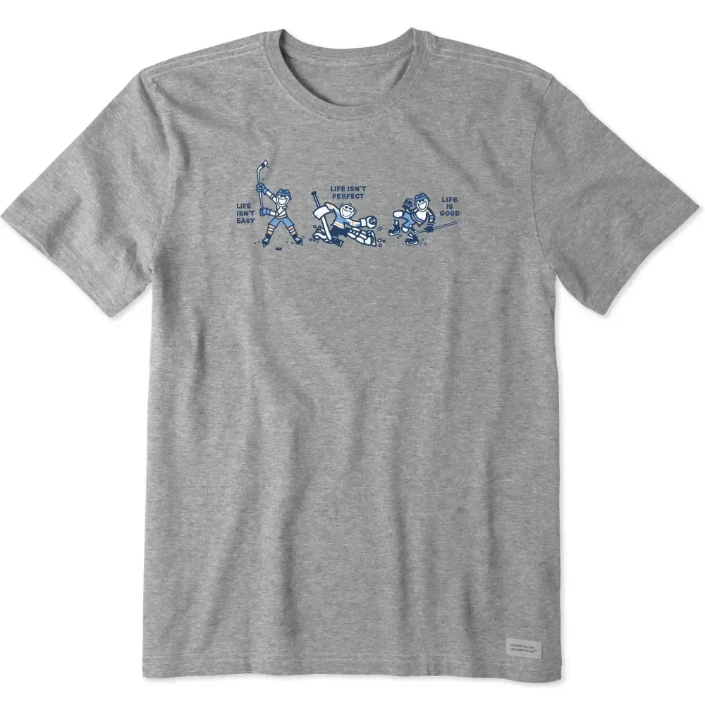 Men's Life Isn't Easy Hockey Short Sleeve Crusher Tee