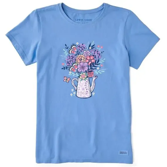 Women's Potted Flowers Short Sleeve  Tee