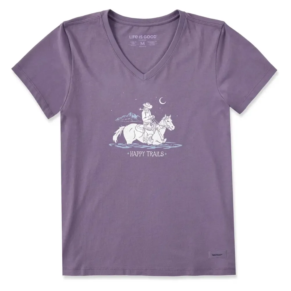 Women's Happy Trails Cowgirl Short Sleeve Crusher Vee
