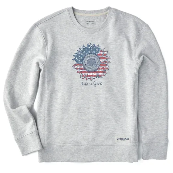 Women's American Sunflower Simply True Fleece Crew